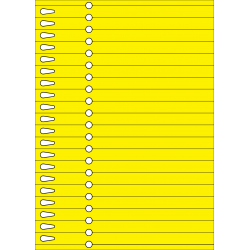 Etykiety pętelkowe 14x210 mm żółte TFc20r8,5